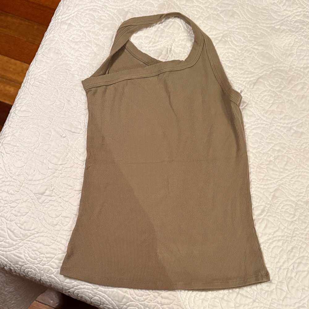 The Line by K Taupe Ribbed Knit Top